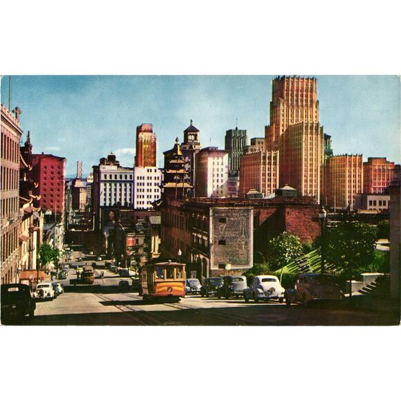 San Francisco Cable Car Postcard Unposted - Picture 1 of 2